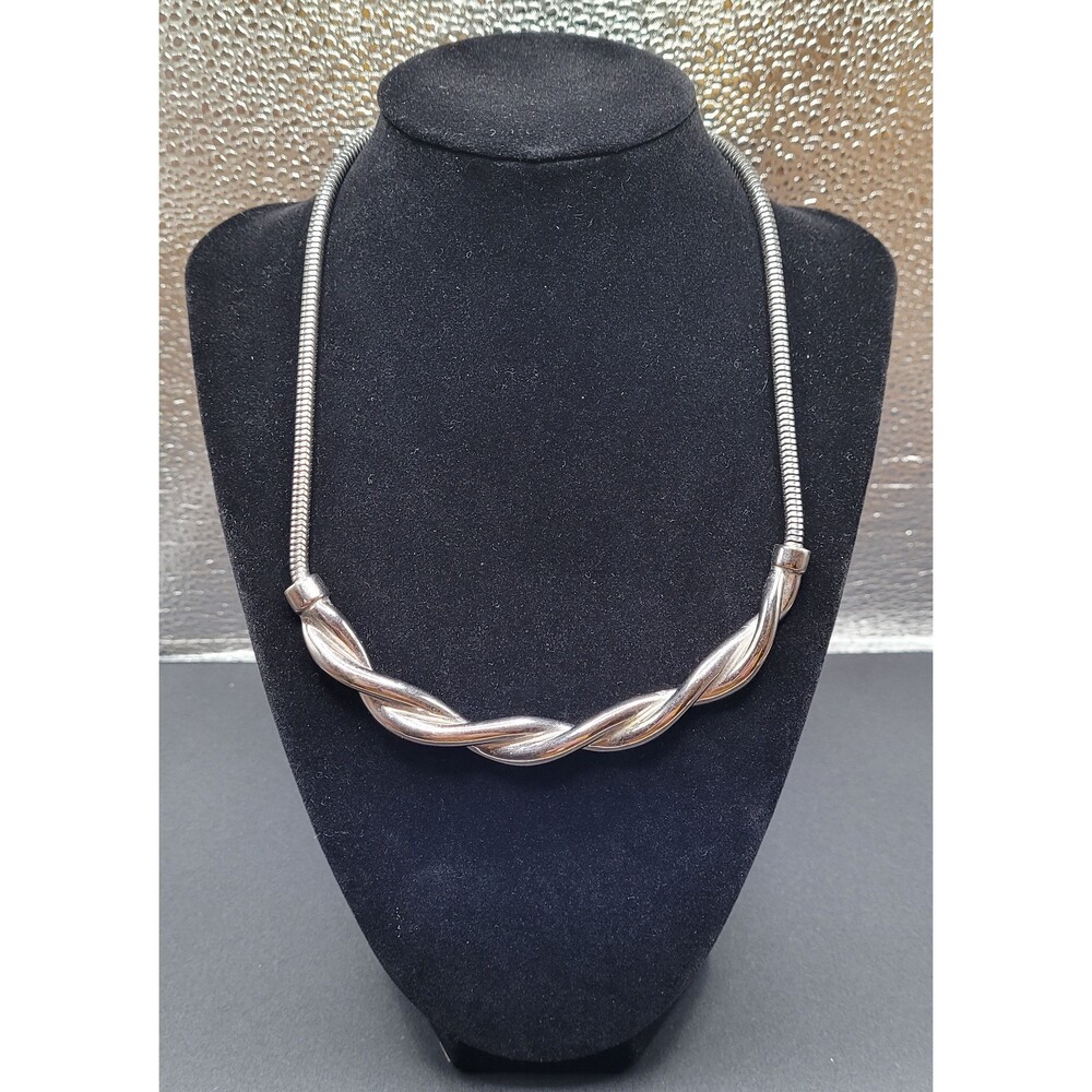 Silver Twist Pendant on Snake Chain Necklace Badass Biker